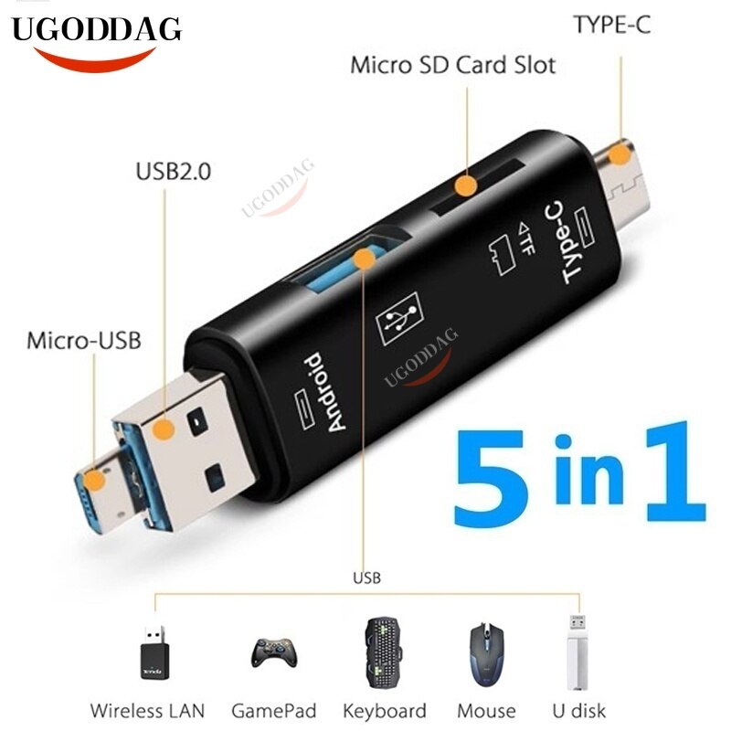 5 in 1 ٱ USB 3.0 C Ÿ USB ũ USB SD Tf..